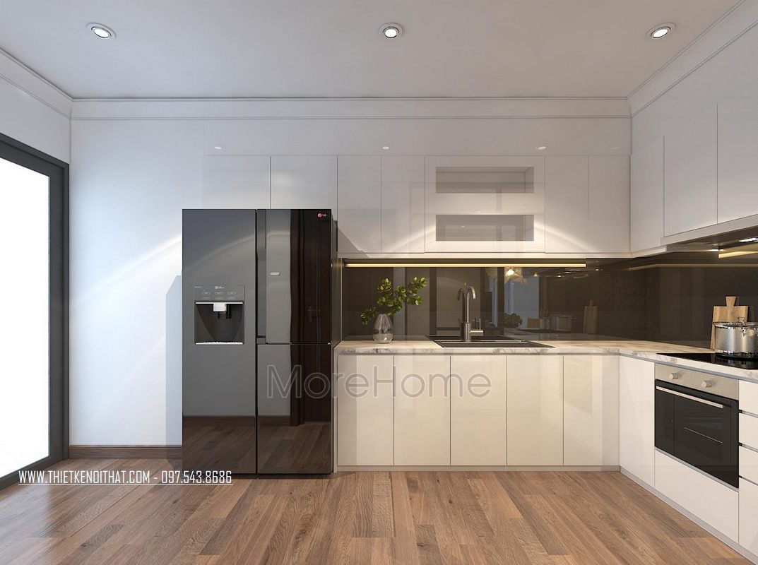 Thiết kế nội thất phòng bếp chung cư Gardenia Mỹ Đình Nam Từ Liêm Hà Nội